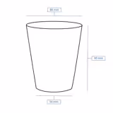 (1000 kpl) Paperimuki - 200ml - 8 oz - Ø 80mm - Valkoinen