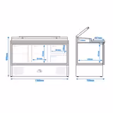 Zubereitungstisch Mini ECO - 1368mm - 2 Türen & 2 Schubladen - für 8x GN 1/6