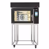 Électrique Four à convection avec injection d’eau - Écran tactile - 5 niveaux 600x400mm - Noir - avec armoire de fermentation intégrée, roulettes - inclus support - sans plaques de four