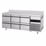 Masă frigorifică PREMIUM - 1865 x 700 mm - cu 6 sertare - rebord