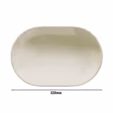 (12 pcs) TEOS | Platter - oval - Porcelain - 320x320mm - Cream