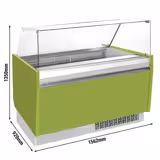 Ice Cream Serve Over Counter | LIAM - 1560mm - Static cooling - with LED lighting - for 13+13 x 5 litres Napoli pans - Light Green