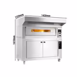 Forno elettrico per pizza - 1420x1320mm - 6 pizze Ø33cm - 400°C - Meccanico - incl. Cappa & Armadio di lievitazione