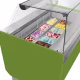 Ice Cream Serve Over Counter | LIAM - 1560mm - Static cooling - with LED lighting - for 13+13 x 5 litres Napoli pans - Light Green