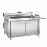 Allaspöytä - 1600x700mm -  2 altaalla