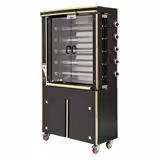Elektro Hähnchengrill - 16,5 kW - mit 5 Spießen für bis zu 30 Hähnchen - Schwarz