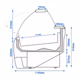 Profesyonel Dondurma Teşhir Vitrini LEO - 1728mm - Fanlı Soğutma - LED Aydınlatmalı - 20 x 5L Dondurma Küveti - Beyaz