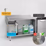 Professionele horeca vaatwasser - Elektromechanisch - 5,1kW - met zeepdoseerpomp, naglansdoseerpomp & afvoerpomp