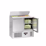 Saladette réfrigérée ECO - 903mm - 240L - 2 portes - avec découpe pour 2x GN 1/1 & 3x GN 1/6 & Couvercle inox