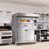 Electric Deck Pizza Oven - Single Deck - Refractory Stone Deck - 6 - Ø33cm (13") - 230V 3 Phase - Mechanical Controls - up to 400°C - incl. Stainless steel hood & Proofing cabinet