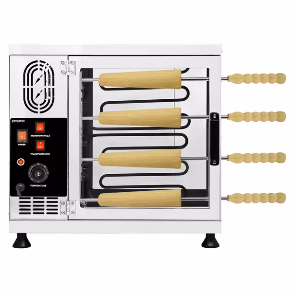 Máquina de kurtos kalacs profesional - 3,5 kW - incl. 16 rodillos para hornear rectos