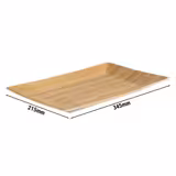 (6 pz) Vassoio da servizio - BAMBOO - Melamina - 345x215mm - Altezza: 30mm - Beige/Bianco - superficie liscia