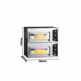 (2 pz) Forno elettrico per pizza - 580x480mm - 1+1 pizze Ø35cm - fino a 450°C - Meccanico