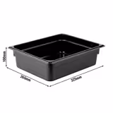 (6 Stück) Polycarbonat GN-Behälter 1/2 - Schwarz - Höhe: 100mm