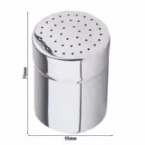 (6 Pièces) Saupoudreuse - Trous fins 1 mm - Inox - 150 ml - Hauteur 75 mm