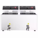 Elektrische pastakoker - 8 + 8 liter - 6,5kW - met aftapkraan - incl. 8 manden - tafelmodel