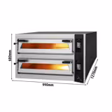 Commercial Deep Double-Deck Electric Pizza Oven Digital – 6+6 pizzas Ø35 cm - 400°C