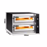 Električna peć za pizzu Profesionalna - 990x1270 mm - 6+6 x 35 cm (Duboko) - za Ø 35 cm pizzu - do 400 °C - Elektroničko (digitalno)