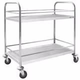Chariot de service – 845 x 525 mm – avec 2 plateaux et renfort