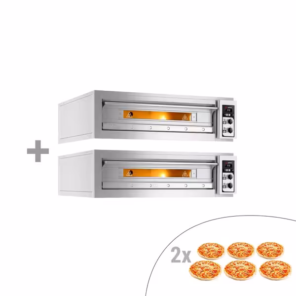 (2 Stück) Elektro Pizzaofen - 6+6x 33cm - Manuell