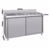 Spülschrank ECO - 1600x700mm - mit 2 Becken rechts