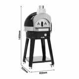 Horno de pizza de exterior de leña - para Ø70cm pizza - hasta 400°C - incl. bastidor inferior con estante - Negro