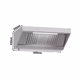 Wall hood - 1400 mm - with filter & lamp