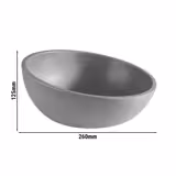 (6 adet) Kase - Melamin - ELEMENT LOOK - 1,45L - yuvarlak - Ø260mm - Derinlik:125mm - Gri