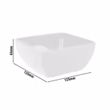 (6 st) Skål - FRIENDLY - PET - 0,4 l - fyrkantig - 125x125x65 mm - stapelbar - vit