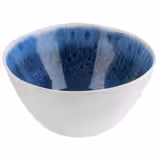 (6 pcs) Dessert Bowl - BLUE OCEAN - Melamine - 0.6L - 150x150mm - Depth: 75mm - White/Blue - square