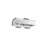 Commercial Wall-Mounted Extractor Hood - 2600mm - with Baffle Filters & Lighting