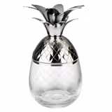 (6 Stück) Becher - PINEAPPLE - 350ml - Glas - mit Edelstahldeckel