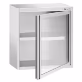 Edelstahl Wandhängeschrank - 800x400mm - mit Glasflügeltür - 800mm hoch