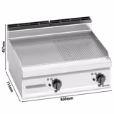 شواية مسطّحة كهربائية تجارية - 9,60 kW - أملس ومُضلّع - مساحة الشواء: 795x500mm