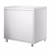 Edelstahl Arbeitsschrank PREMIUM - 800x600mm - mit Flügeltür inkl. Schneideplatte Weiß