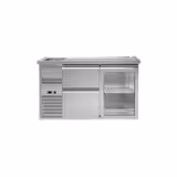Pivski štand Premium PLUS - 1550x700 mm - 1 staklena vrata & 2 ladice 