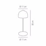 LED Table Lamp - JOSEF MINI - Rechargeable - Cordless - 3-step dimmable - Ø110mm - Champagne - with Charging Dock