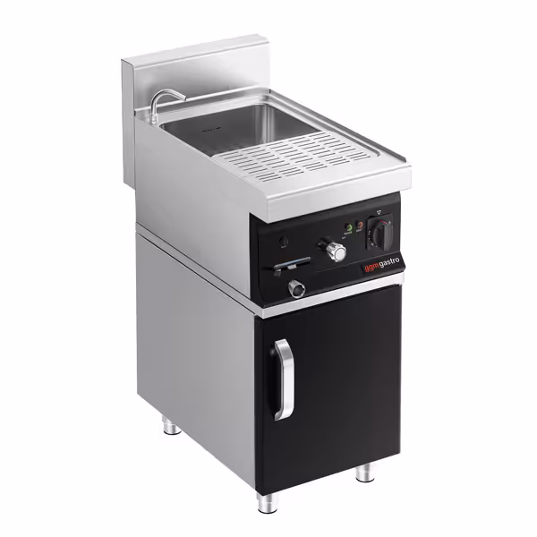 Commercial Electric Pasta Cooker - Single Tank - Freestanding - 26L - 6kW - with Drain Tap - on Cupboard Base - 1-Door