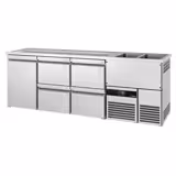 Direct Draw Beer Dispenser / Kegerator PREMIUM - 2500x700mm - 1 Solid Door & 4 Drawers