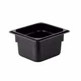(6 stuks) Polycarbonaat GN-bak GN 1/6 - zwart - 1,5 liter - Diepte: 100mm