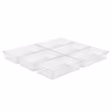 (6 Pezzi) Contenitore in Policarbonato GN 1/2 - Trasparente - Altezza: 100 mm