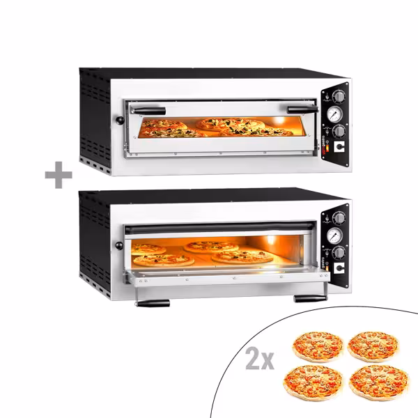 (2 Adet) Elektrikli Pizza Fırını 4+4x 35 cm- Manuel