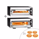 (2 Stück) Elektro Pizzaofen - 4+4x 35cm - Manuell