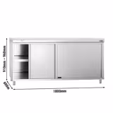 Gesloten RVS werktafel PREMIUM - 1800x600mm - met 2 schuifdeuren