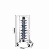 Carrello portapiatti - fino a 48 piatti - Ø 16-32cm - Richiudibile
