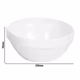 (6 قطع) سلطانية FRIENDLY - PET - 1,80 l - دائري - Ø 200mm x ارتفاع: 90mm - قابل للتكديس | مقاوم للكسر | آمن لغسالة الصحون - أبيض