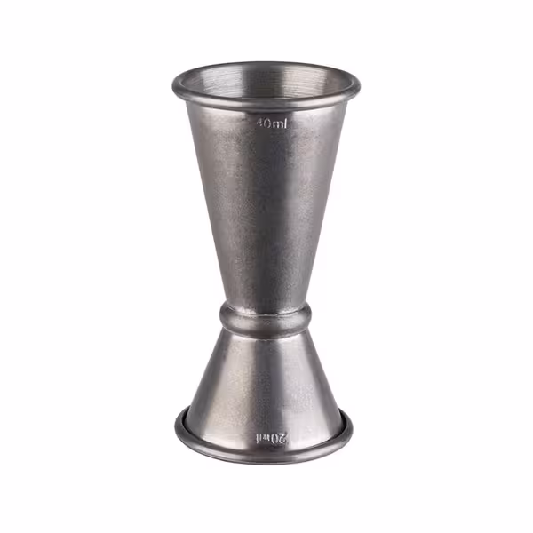 (6 stuks) Dubbelzijdig barmaatje (jigger) - rvs - 2cl & 4cl (20/40ml) - met maatstrepen 1cl & 3cl - CE gestempeld