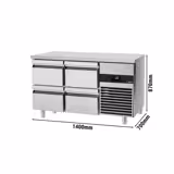 Mesa refrigerada PREMIUM - 1,4 x 0,7 m - SIN puertas, rejillas ni raíles