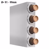 Quadruplo Dispenser porta bicchieri - con 4 dispenser - Acciaio inox