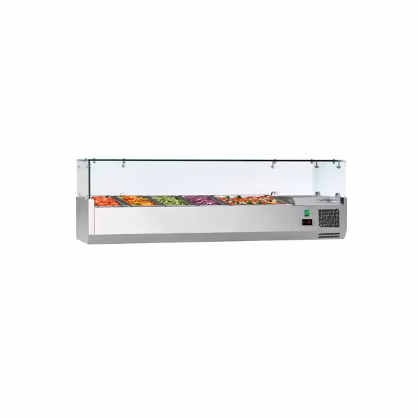 Tapaskyl ECO - 1400x395 mm - 6x GN 1/3 - med glasmonter
